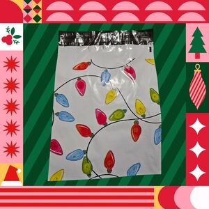🎄🆕️ POLY MAILERS: 10"x13" Christmas Lights Design, Set of 20